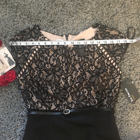 NWT Black Lace dress with nude lining - Picture 4 of 7